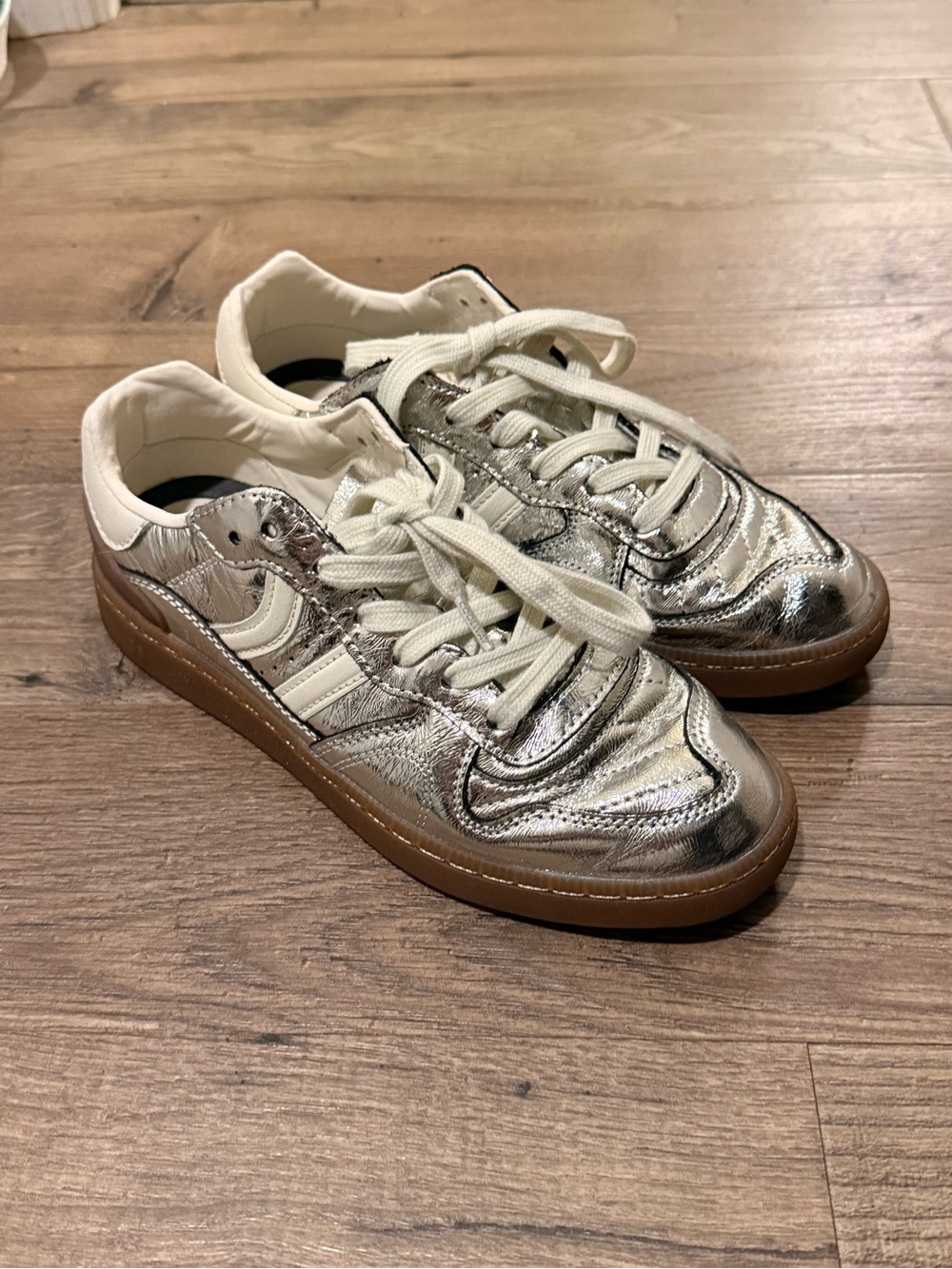 Women’s Metallic Silver Sneakers